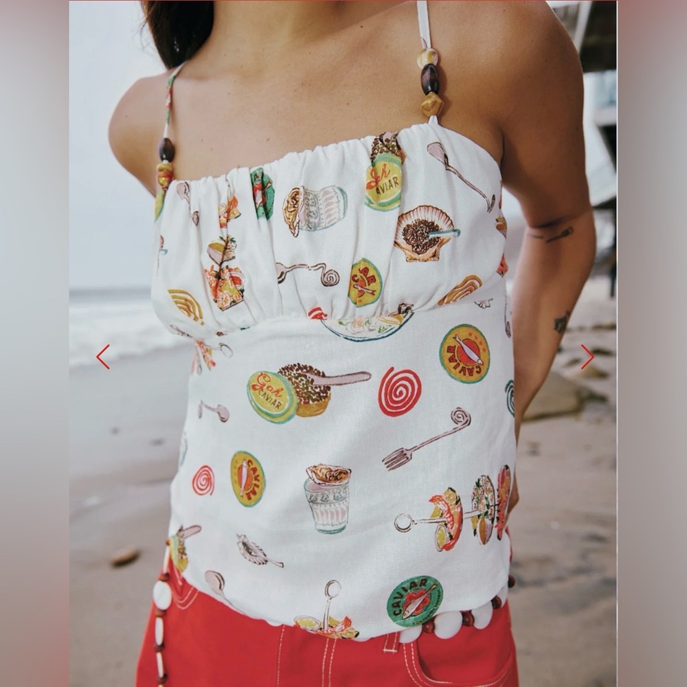 Lisa Says Gah Cleo Cami Caviar Dreams White | NWT